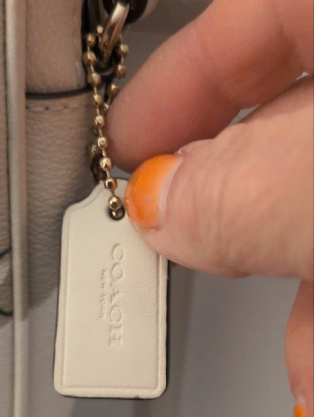 Coach-rare Limited Edition Cream Crossbody Phone Pouch with Green Apple Motif